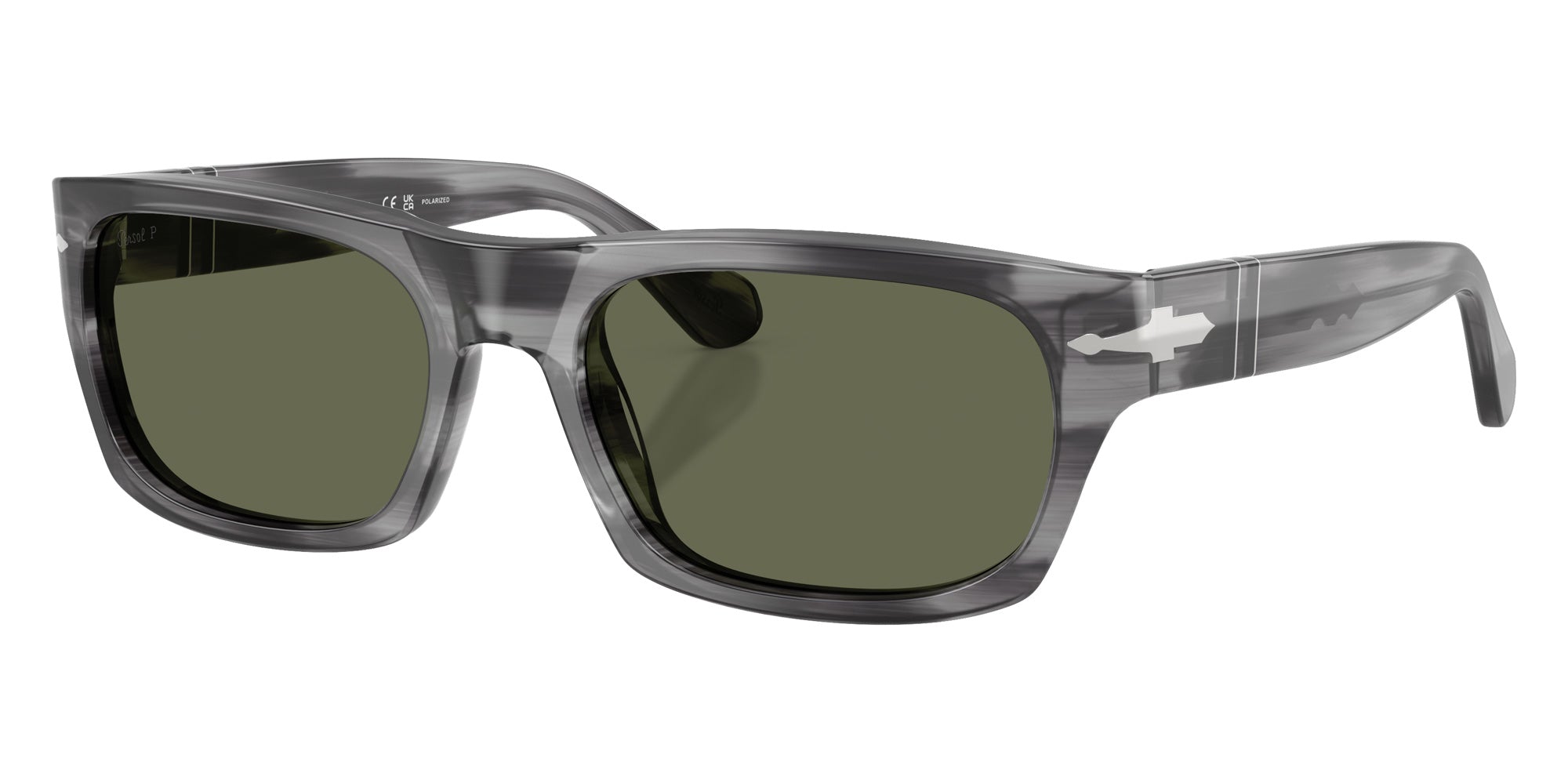 Persol® PO3398S Sunglasses PO3398S 119258 58 - Striped Grey Green Polar