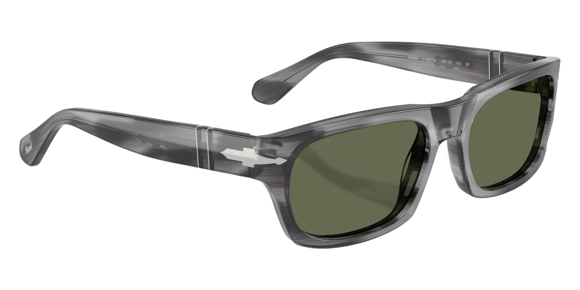 Persol® PO3398S Sunglasses PO3398S 119258 58 - Striped Grey Green Polar