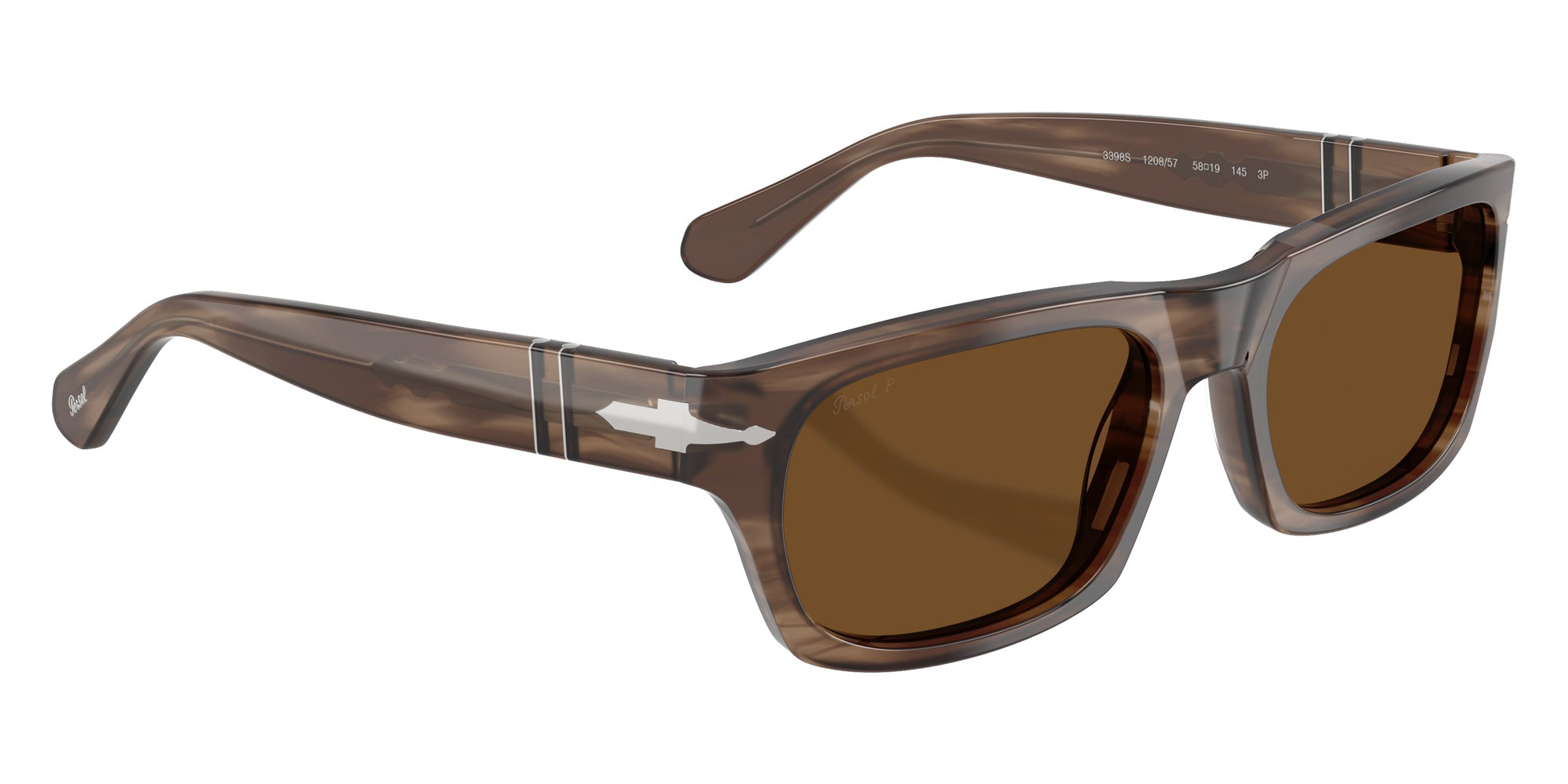 Persol® PO3398S Sunglasses PO3398S 120857 55 - Striped Brown Brown Polar
