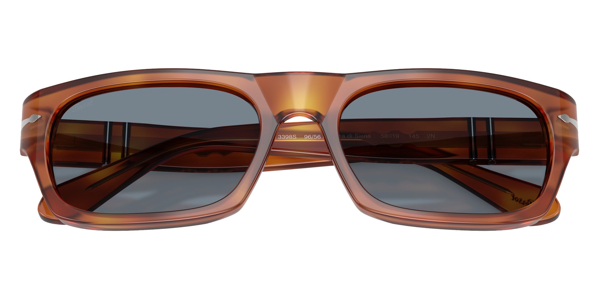 Persol® PO3398S Sunglasses PO3398S 96/56 58 - Terra Di Siena Light Blue