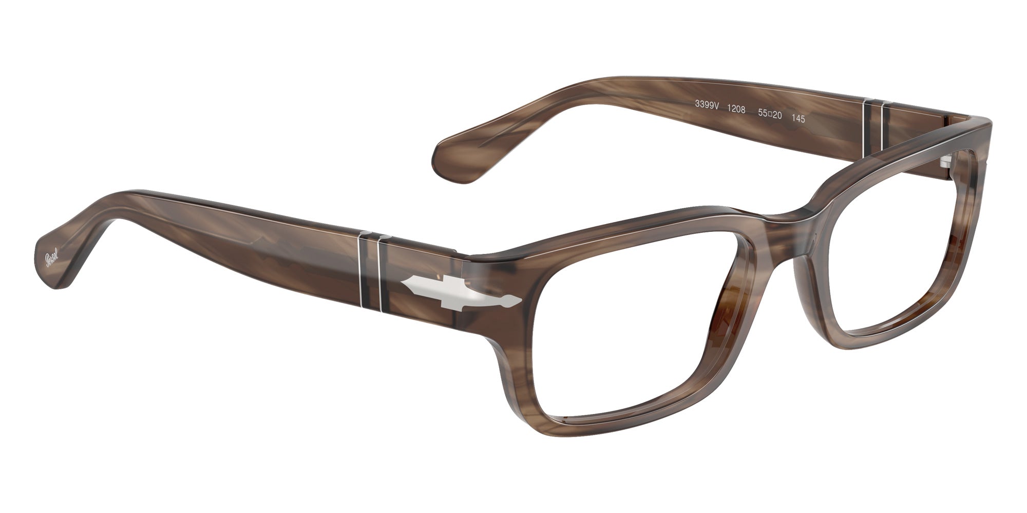 Persol® PO3399V Eyeglasses PO3399V 1208 55 - Striped Brown