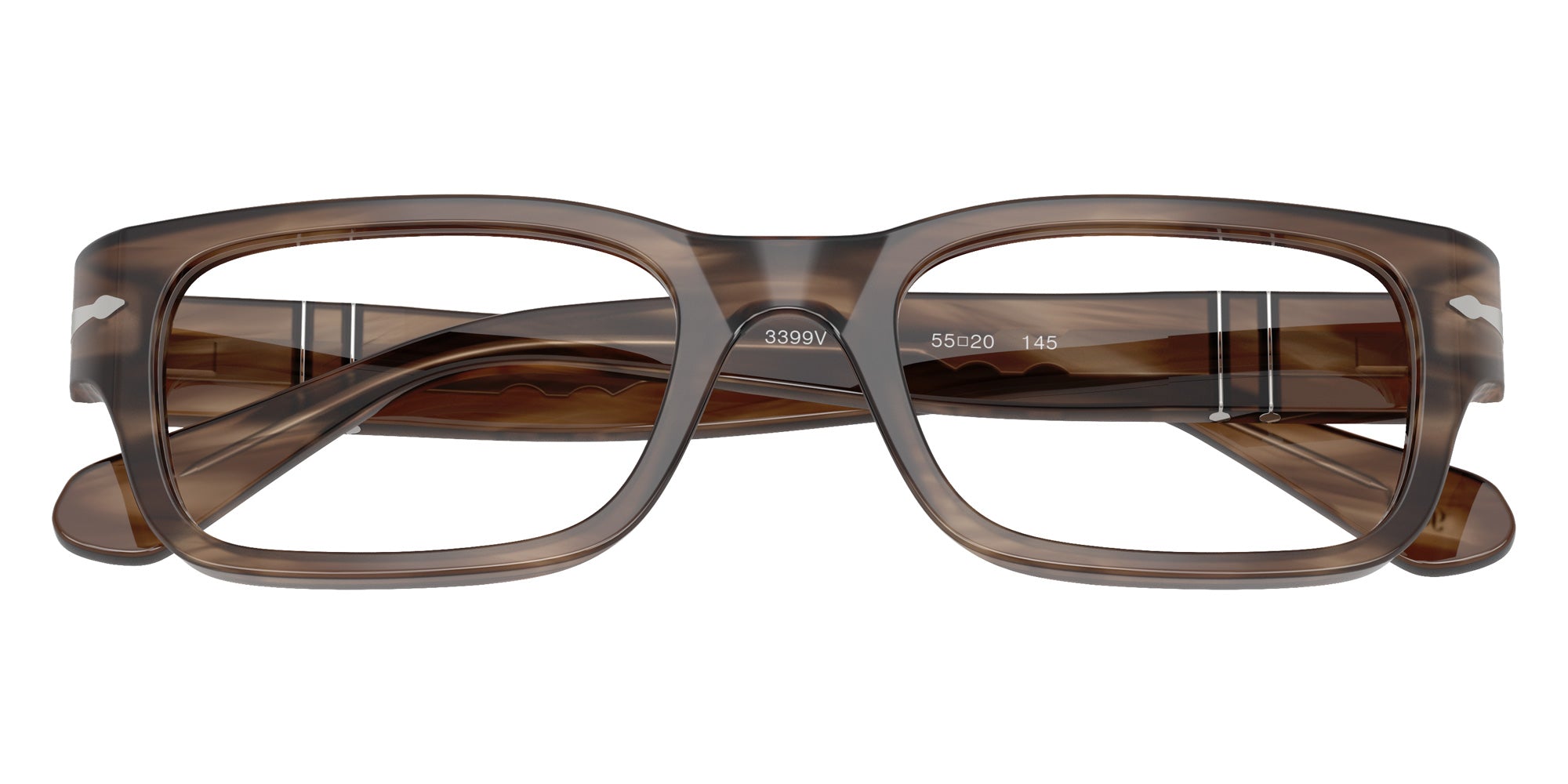 Persol® PO3399V Eyeglasses PO3399V 1208 55 - Striped Brown