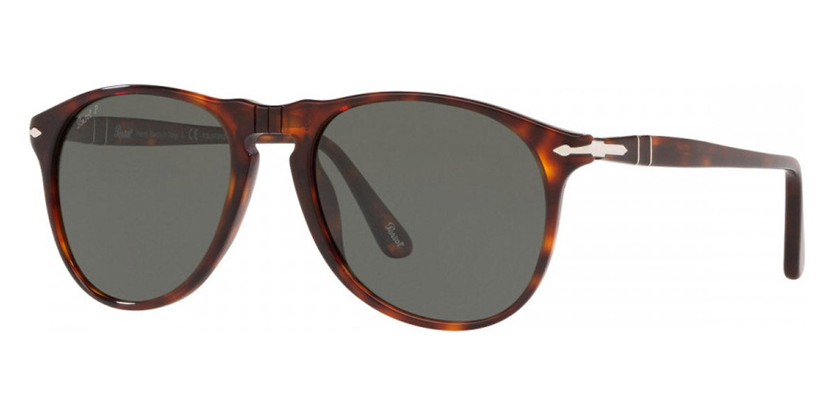 Persol® PO9649S PS PO9649S 24/58 55 - 24/58 Havana / Green polarized Sunglasses