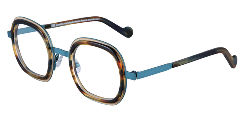 NaoNed® Polen NAO Polen 66EB 46 - 66EB Satin Sand Cercles Grooves And Green Tortoiseshell Inserts/Matte Pacific Green Eyeglasses