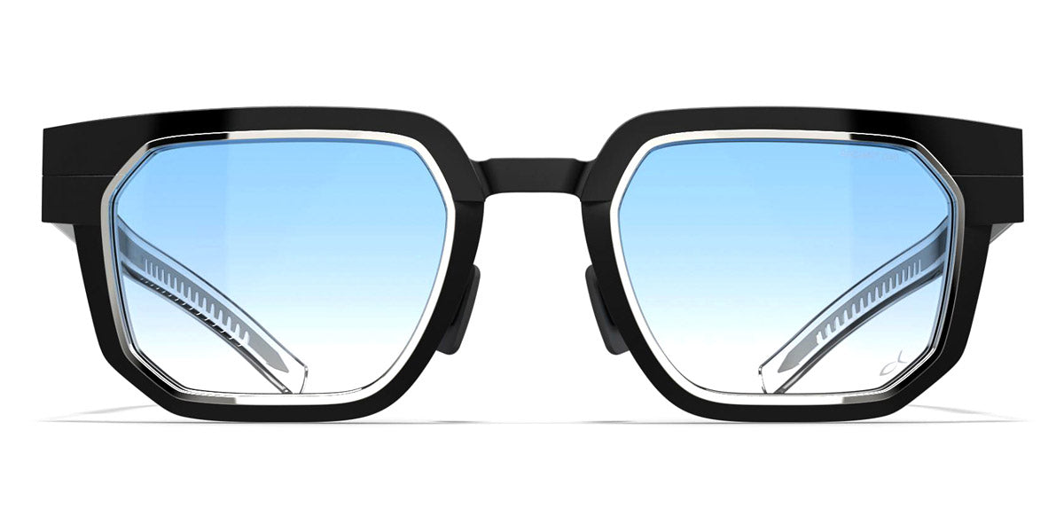 Blackfin® PROMETHEUS BLF Prometheus 1818 51 - Obsidian Black Gold Titanium Frame/Shiny Silver Details/Sapphire Haze Radiant Lenses Sunglasses