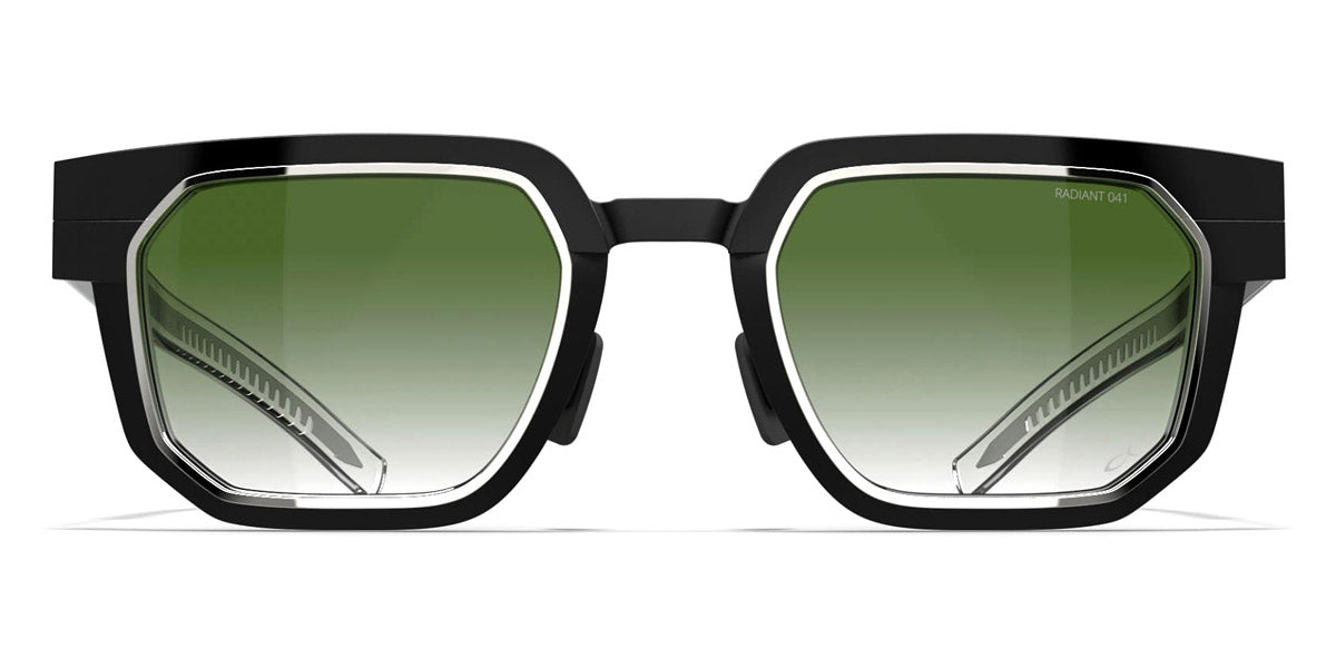 Blackfin® PROMETHEUS BLF Prometheus 1819 51 - Obsidian Black Gold Titanium Frame/Shiny Silver Details/Emerald Haze Radiant Lenses Sunglasses