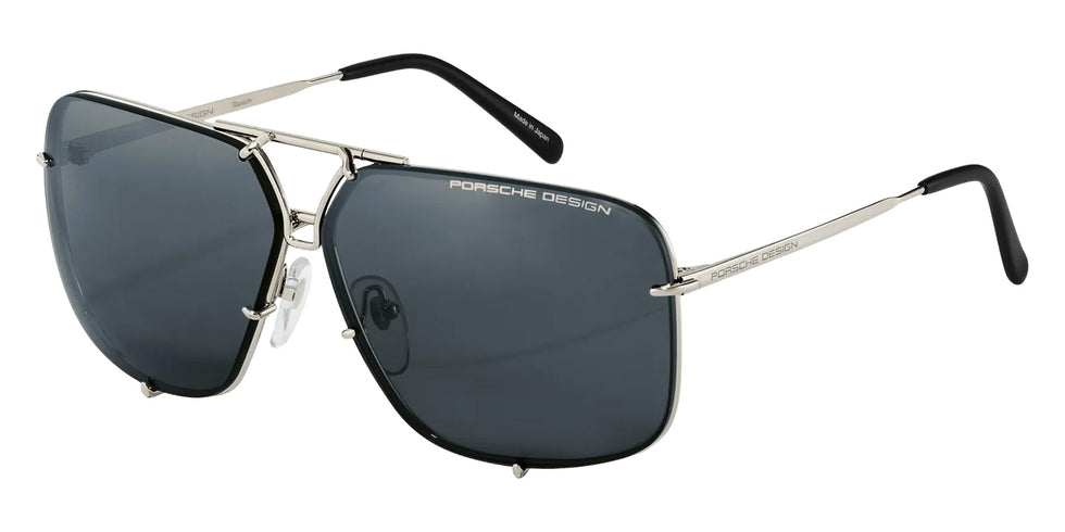 Porsche Design® Squared Aviator #1 Sunglasses - Palladium Metallic