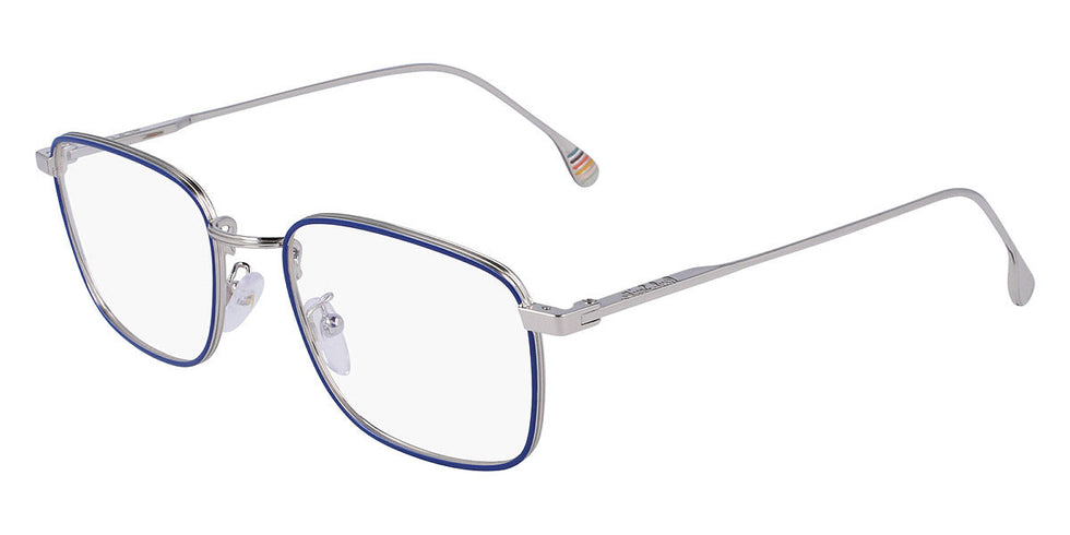 Paul Smith® Garrick PSM PSOP09652 GARRICK 004 52 - 004 Shiny Silve Shiny Blue Eyeglasses