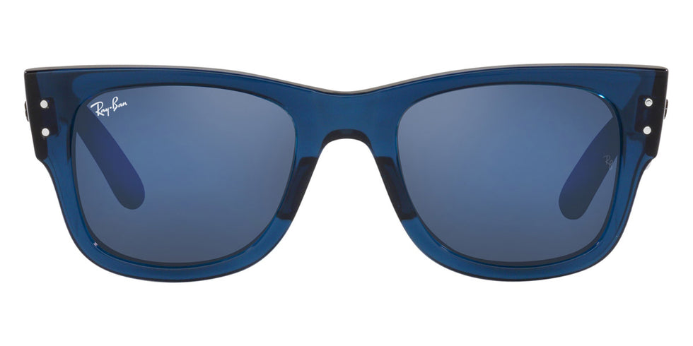 Ray-Ban® Mega Wayfarer RB0840Sf RB0840SF 6638O4 52 - Transparent Dark Blue with Gray Mirrored Blue lenses Sunglasses