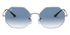 Ray-Ban® Octagon RB1972 RB1972 91493F 54 - Silver with Clear Gradient Blue lenses Sunglasses
