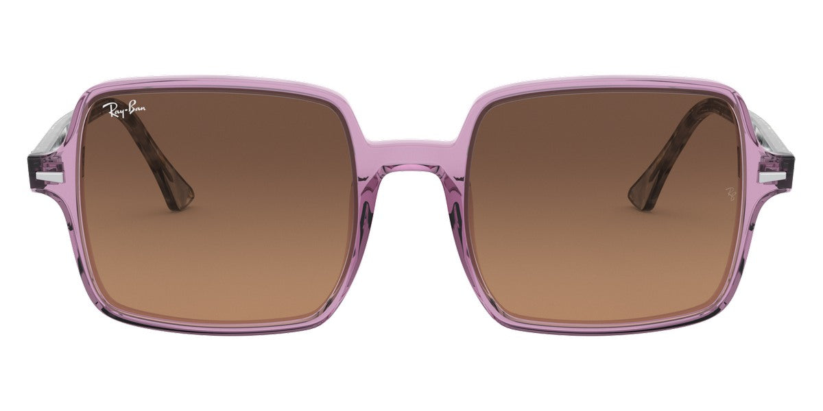 Ray-Ban® SQUARE II 0RB1973 RB1973 128443 53 - Transparent Violet with Light Brown Gradient Black lenses Sunglasses