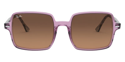 Ray-Ban® SQUARE II 0RB1973 RB1973 128443 53 - Transparent Violet with Light Brown Gradient Black lenses Sunglasses
