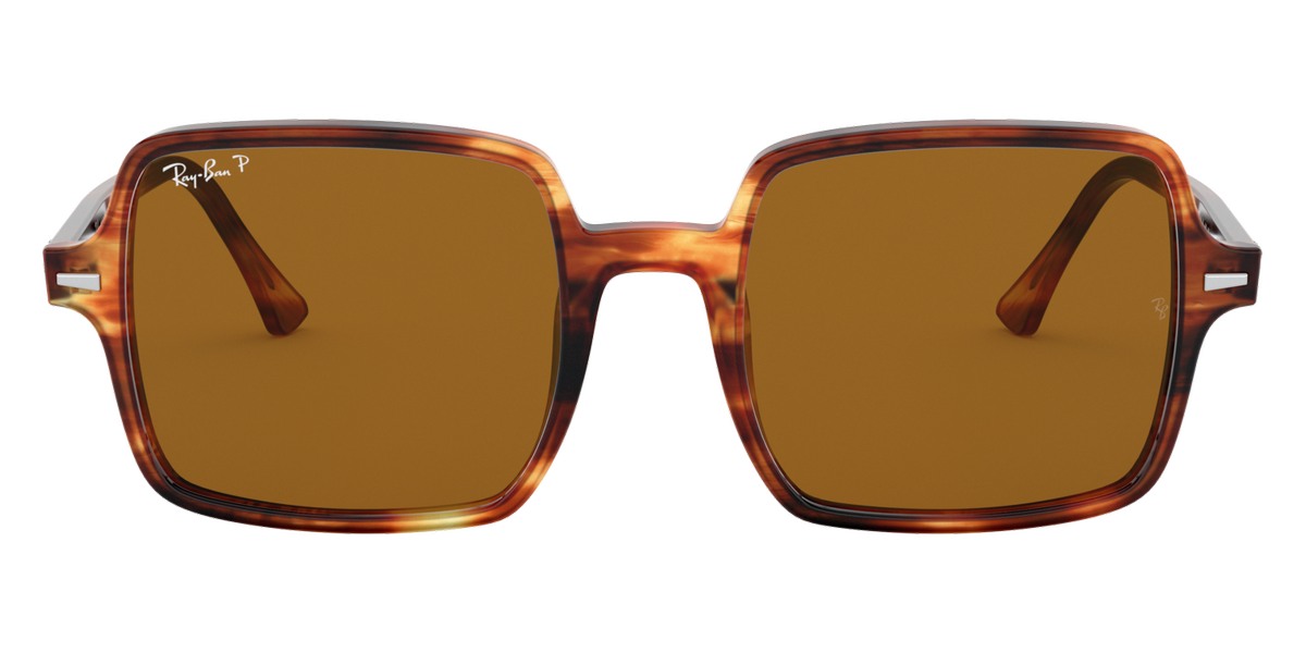Ray-Ban® Square Ii RB1973 RB1973 954/57 53 - Striped Havana with B-15 Brown Polarized lenses Sunglasses