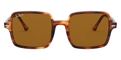 Ray-Ban® SQUARE II 0RB1973 RB1973 954/57 53 - Striped Havana with B-15 Brown Polarized lenses Sunglasses