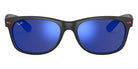 Ray-Ban® New Wayfarer Scuderia Ferrari Collection RB2132M RB2132M F60268 55 - Matte Black with Green Mirrored Blue lenses Sunglasses