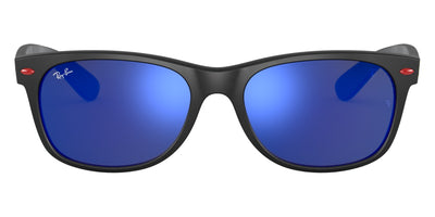 Ray-Ban® NEW WAYFARER SCUDERIA FERRARI COLLECTION 0RB2132M RB2132M F60268 55 - Matte Black with Green Mirrored Blue lenses Sunglasses