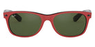 Ray-Ban® New Wayfarer Scuderia Ferrari Collection RB2132M RB2132M F63931 55 - Matte Red On Black with G-15 Green lenses Sunglasses