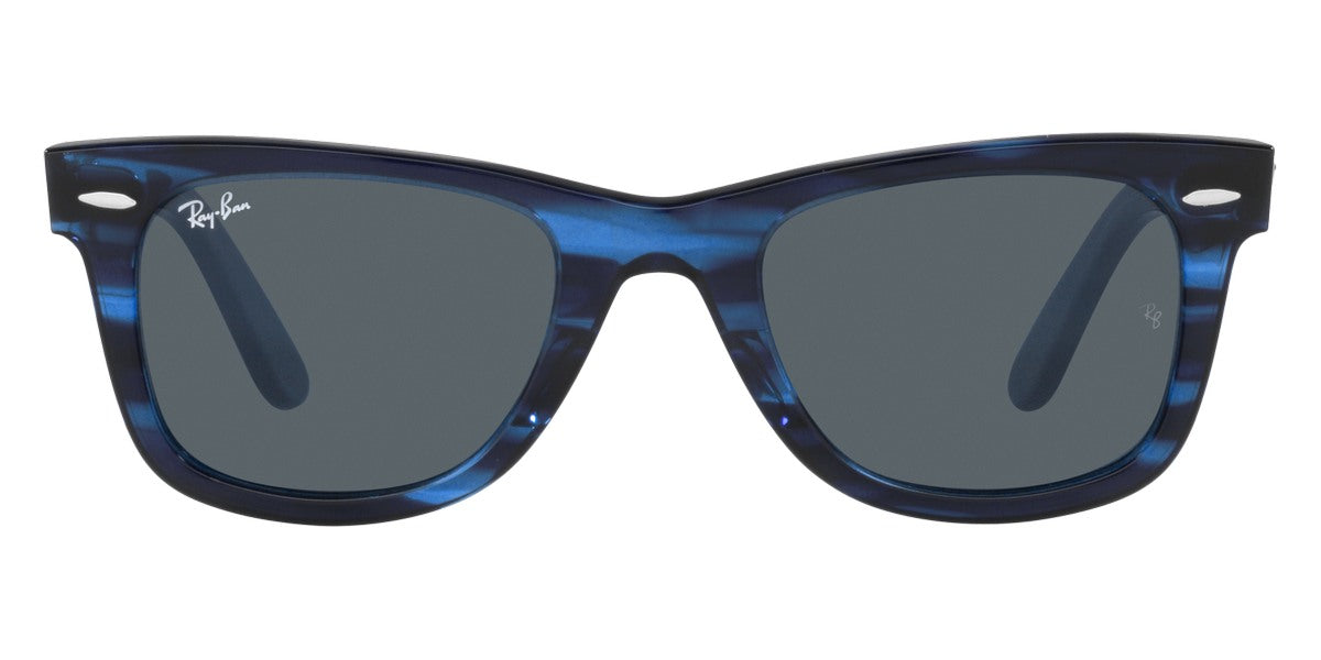 Ray-Ban® WAYFARER 0RB2140F RB2140F 1361R5 52 - Striped Blue with Blue lenses Sunglasses