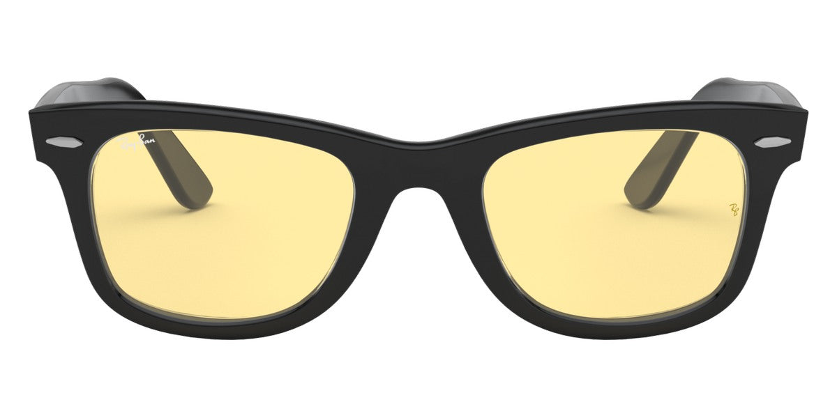 Ray-Ban® WAYFARER 0RB2140F RB2140F 901/R6 52 - Black with Yellow lenses Sunglasses