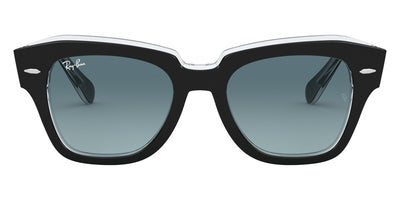 Ray-Ban® STATE STREET 0RB2186 RB2186 12943M 52 - Black On Transparent with Blue Gradient Gray lenses Sunglasses