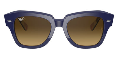 Ray-Ban® STATE STREET 0RB2186 RB2186 132085 49 - Blue On Stripes Orange/Blue with Brown Gradient Dark Brown lenses Sunglasses