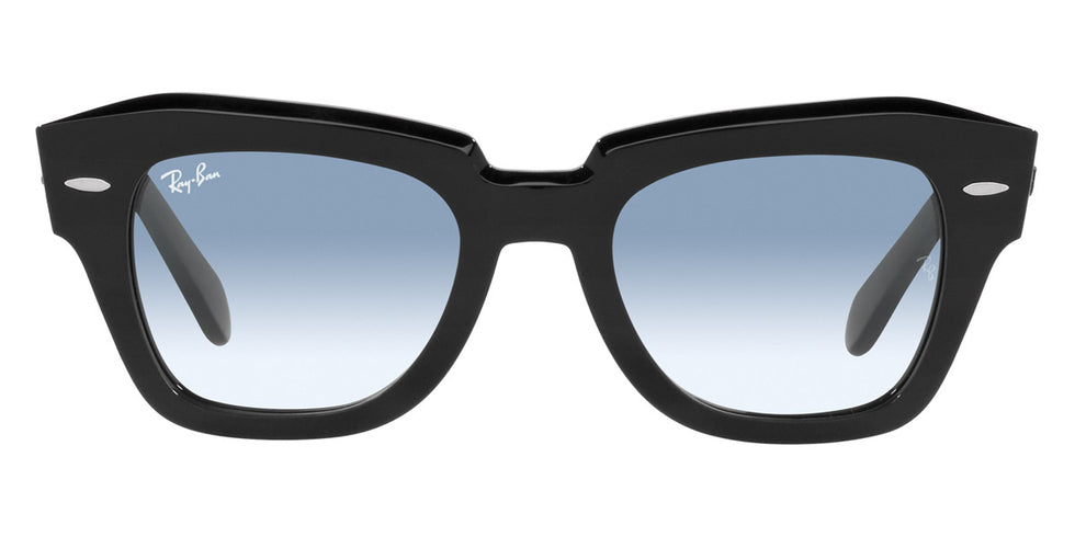 Ray-Ban® State Street RB2186 RB2186 12943M 49 - Black On Transparent with Blue Gradient Gray lenses Sunglasses