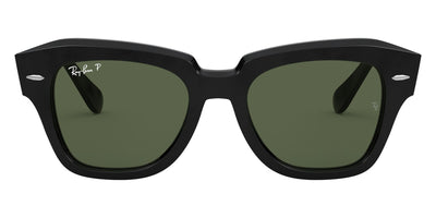 Ray-Ban® STATE STREET 0RB2186 RB2186 901/58 52 - Black with G-15 Green Polarized lenses Sunglasses
