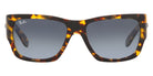 Ray-Ban® Wayfarer Nomad RB2187 RB2187 133286 54 - Yellow Havana with Light Blue Gradient Gray lenses Sunglasses