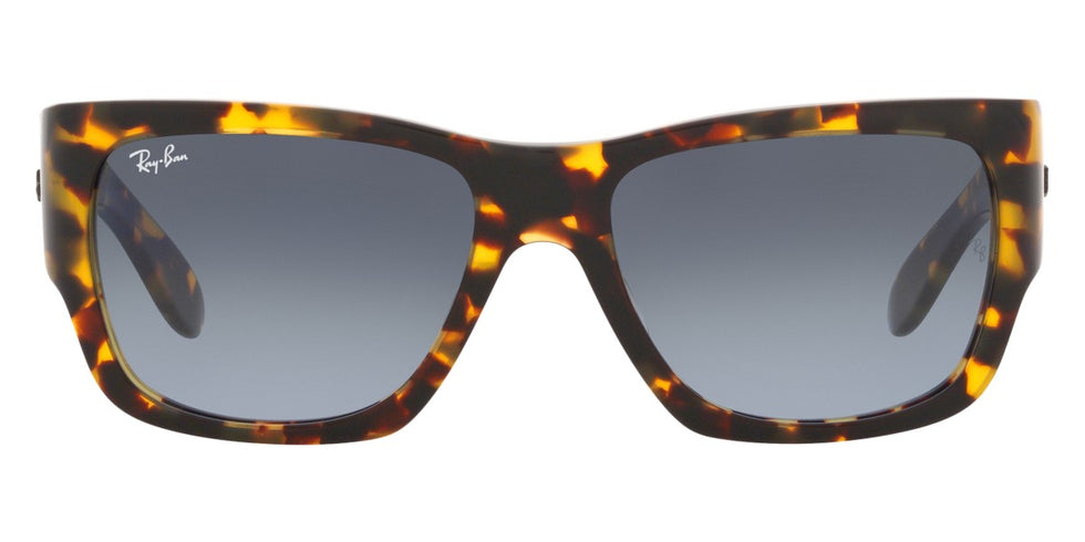 Ray-Ban® Wayfarer Nomad RB2187 RB2187 133286 54 - Yellow Havana with Light Blue Gradient Gray lenses Sunglasses