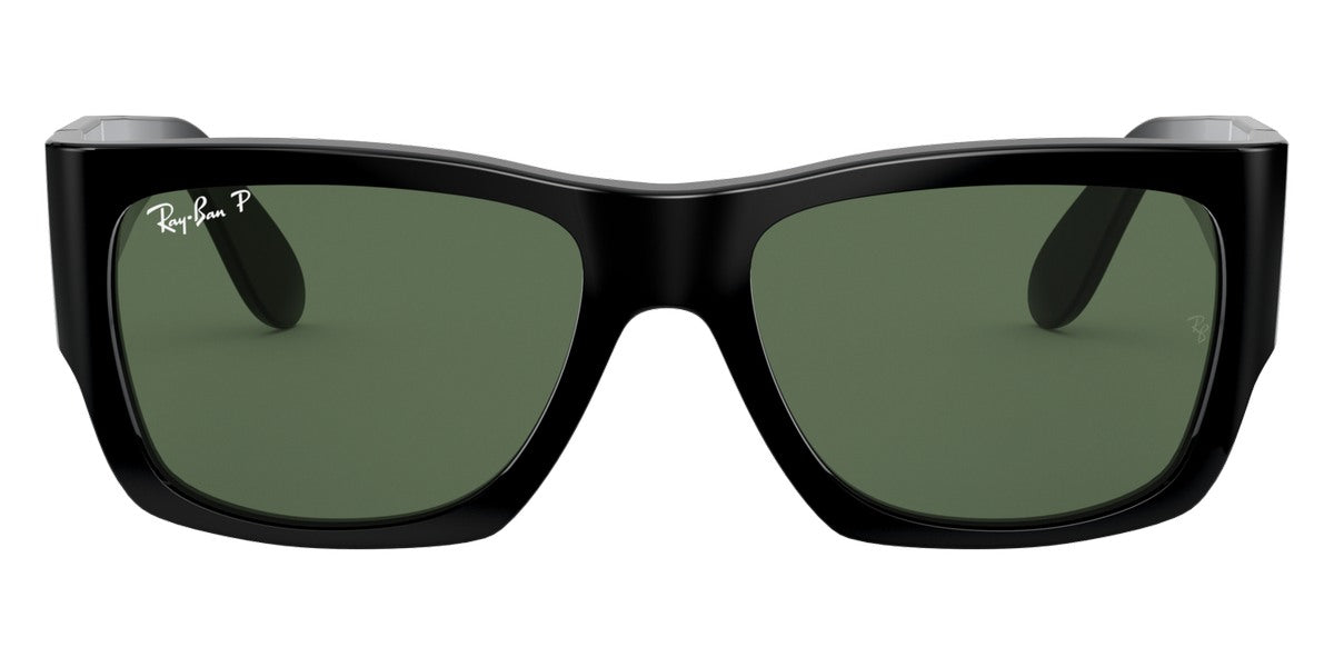 Ray-Ban® WAYFARER NOMAD 0RB2187 RB2187 901/58 54 - Black with G-15 Green Polarized lenses Sunglasses