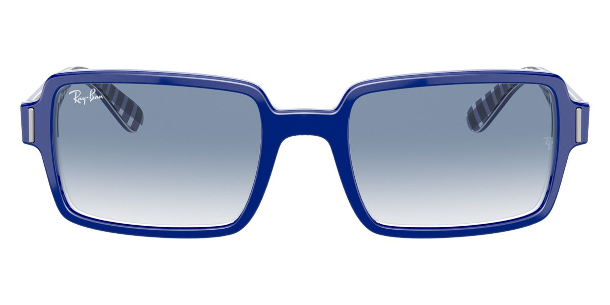 Ray-Ban® BENJI 0RB2189 RB2189 13193F 54 - Blue On Vichy Blue/White with Clear Gradient Blue lenses Sunglasses