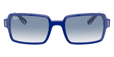 Ray-Ban® BENJI 0RB2189 RB2189 13193F 54 - Blue On Vichy Blue/White with Clear Gradient Blue lenses Sunglasses