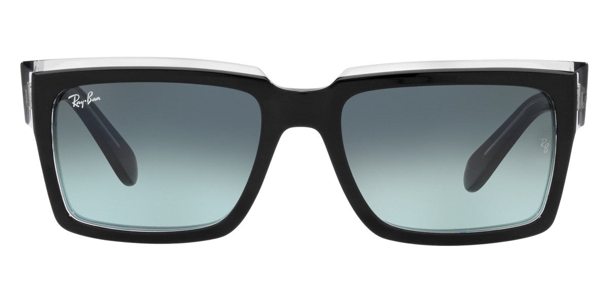 Ray-Ban® INVERNESS 0RB2191F RB2191F 12943M 55 - Black On Transparent with Blue Gradient lenses Sunglasses