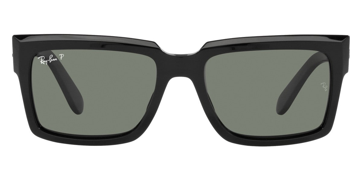 Ray-Ban® INVERNESS 0RB2191F RB2191F 901/58 55 - Black with Polarized Green lenses Sunglasses
