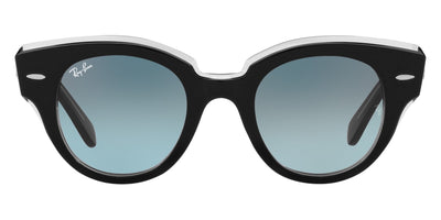 Ray-Ban® Roundabout RB2192 RB2192 12943M 47 - Black On Transparent with Blue Gradient Gray lenses Sunglasses