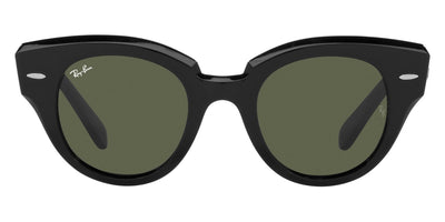 Ray-Ban® Roundabout RB2192 RB2192 901/31 47 - Black with Green lenses Sunglasses