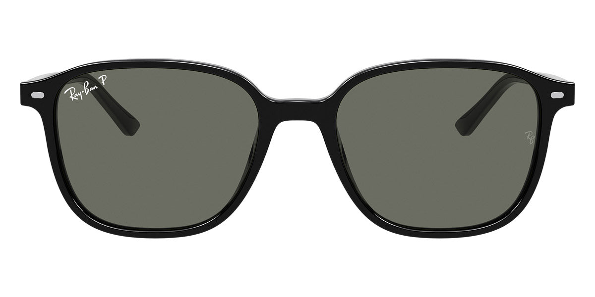 Ray-Ban® LEONARD 0RB2193 RB2193 901/58 55 - Black with Green Polarized lenses Sunglasses