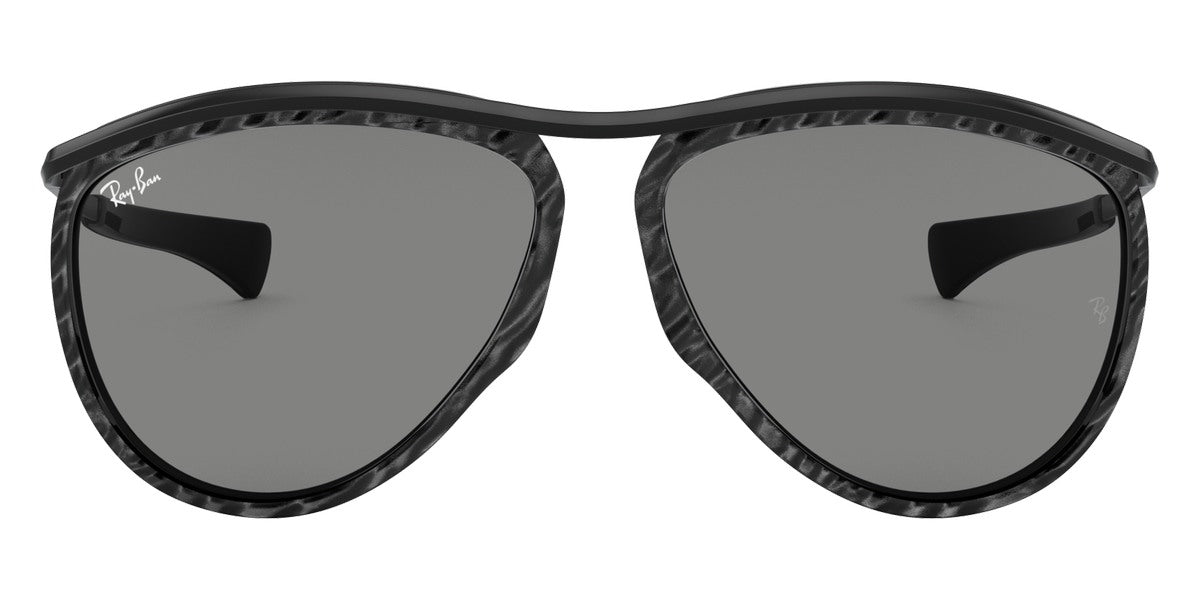 Ray-Ban® OLYMPIAN AVIATOR 0RB2219 RB2219 1305B1 59 - Wrinkled Black On Black with Dark Gray lenses Sunglasses