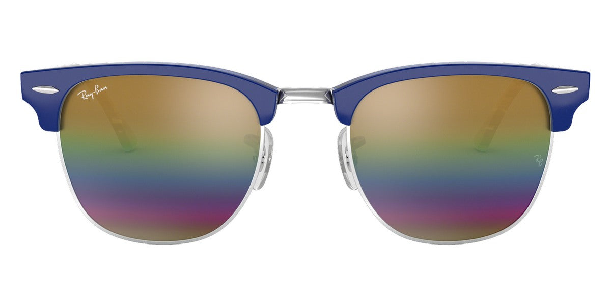Ray-Ban® CLUBMASTER 0RB3016 RB3016 1223C4 51 - Metallic Light Bronze with Gray Mirrored Rainbow lenses Sunglasses