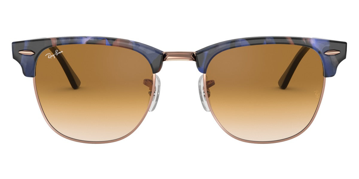 Ray-Ban® Clubmaster RB3016 RB3016 1367B1 51 - Gray on Black with Dark Gray lenses Sunglasses