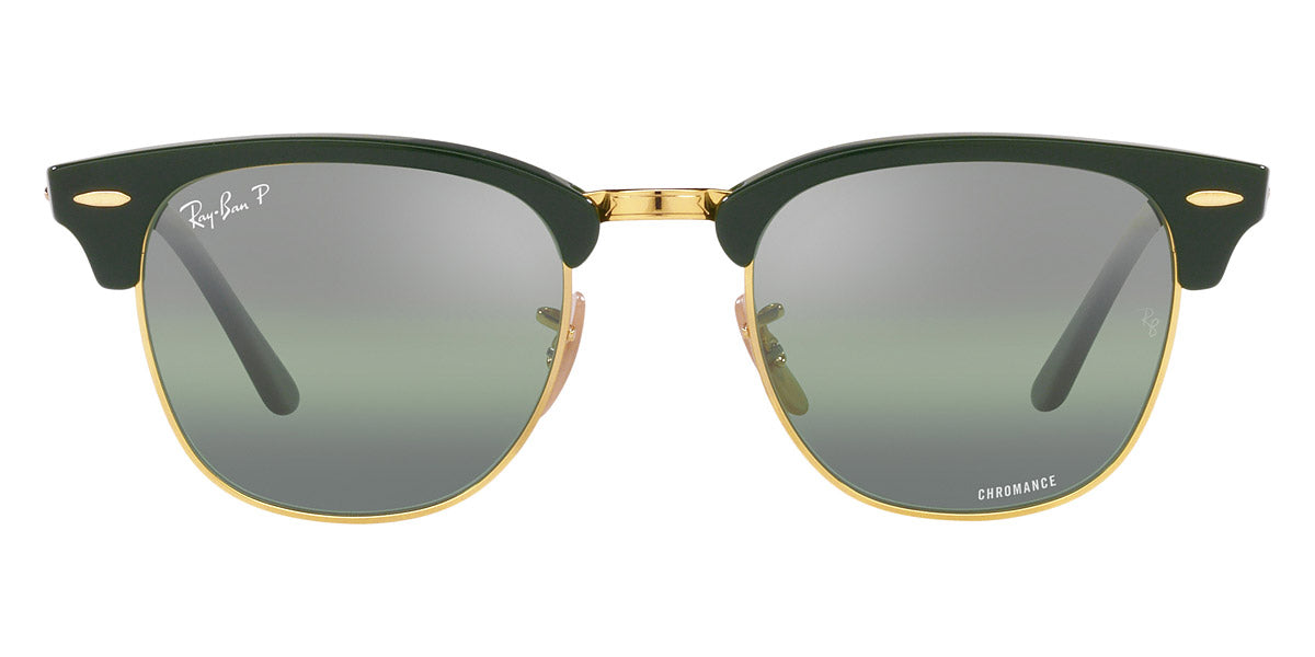 Ray-Ban® Clubmaster RB3016 RB3016 W0366 55 - Tortoise on Gold with Green lenses Sunglasses