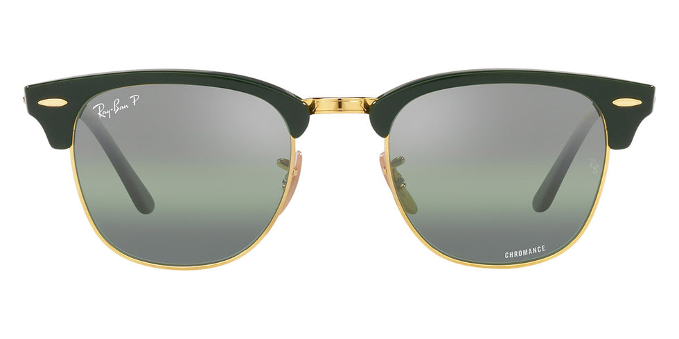 Ray-Ban® Clubmaster RB3016 RB3016 W0366 55 - Tortoise on Gold with Green lenses Sunglasses