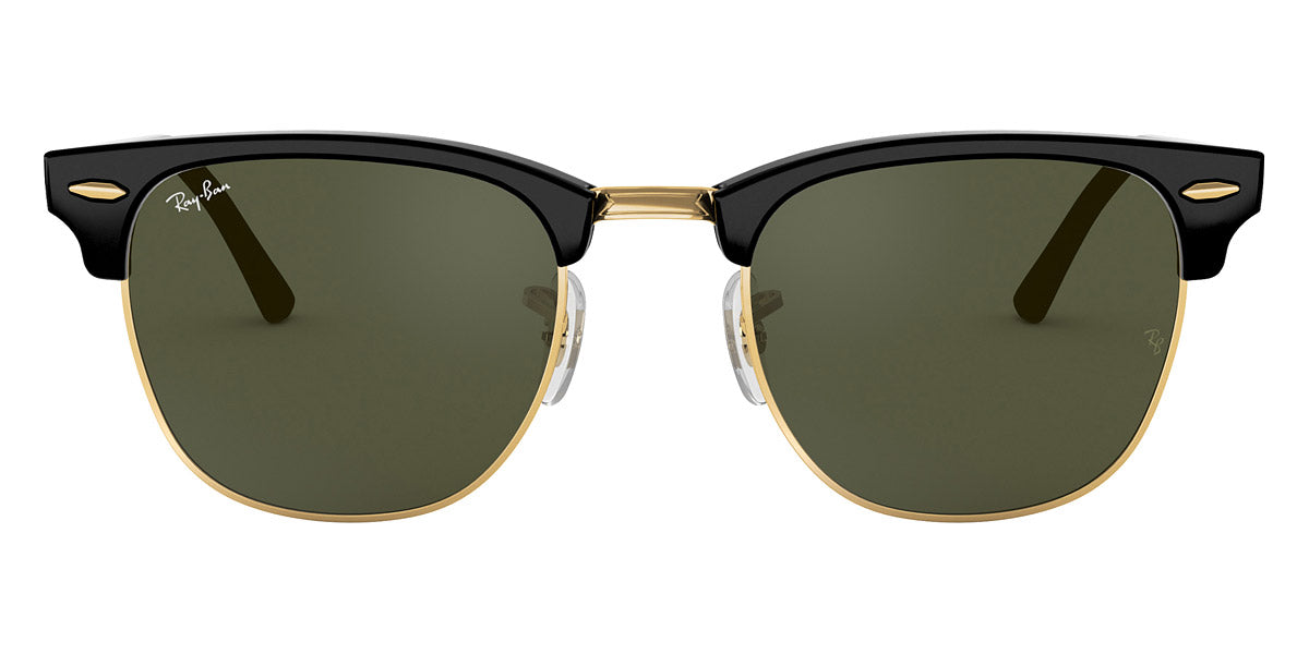 Ray-Ban® Clubmaster RB3016 RB3016 W0365 49 - Black On Arista with G-15 Green lenses Sunglasses