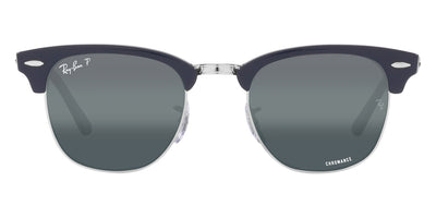 Ray-Ban® CLUBMASTER LOW BRIDGE FIT 0RB3016F RB3016F 1366G6 55 - Blue on Silver with Polarized Dark Blue Mirrored lenses Sunglasses