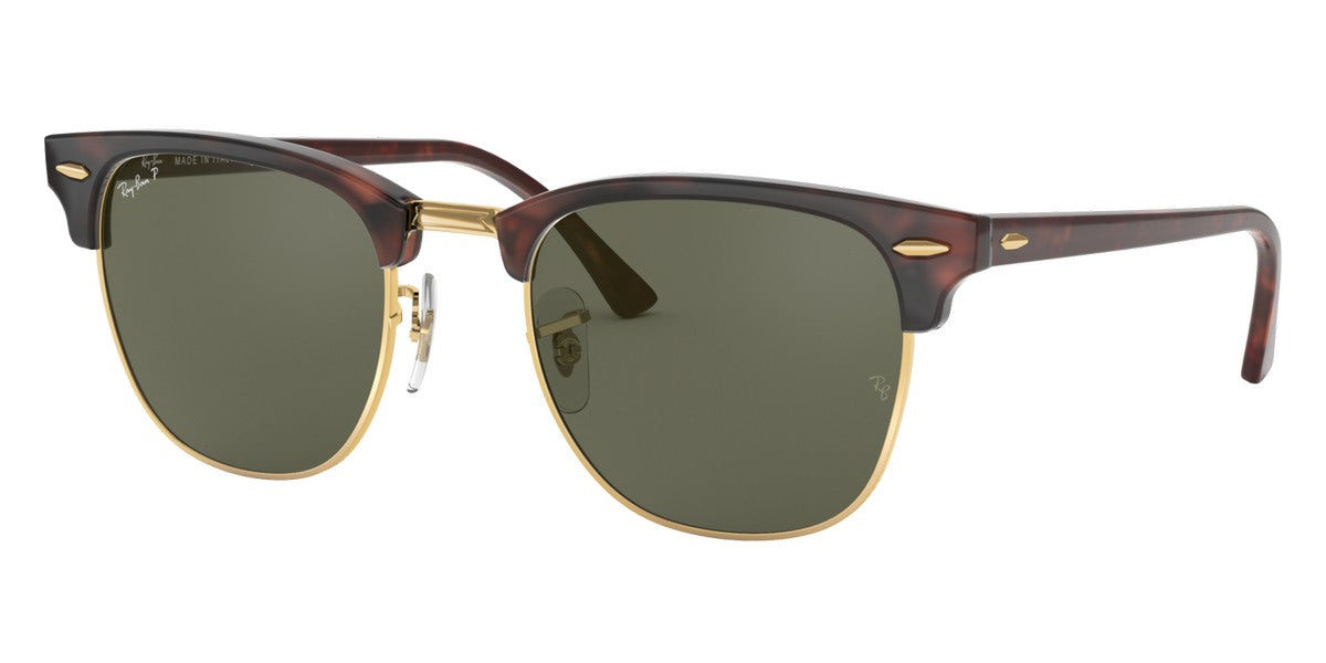 Ray-Ban® Clubmaster Low Bridge Fit RB3016F RB3016F 1366G6 55 - Blue on Silver with Polarized Dark Blue Mirrored lenses Sunglasses
