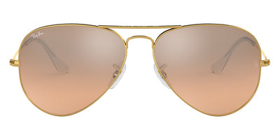 Ray-Ban® AVIATOR 0RB3025 RB3025 001/3E 55 - Arista with Pink Mirrored Gradient Gray lenses Sunglasses