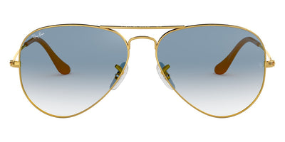 Ray-Ban® AVIATOR 0RB3025 RB3025 001/3F 55 - Arista with Clear Gradient Blue lenses Sunglasses