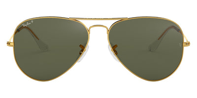 Ray-Ban® AVIATOR 0RB3025 RB3025 001/58 55 - Arista with Green Polarized lenses Sunglasses
