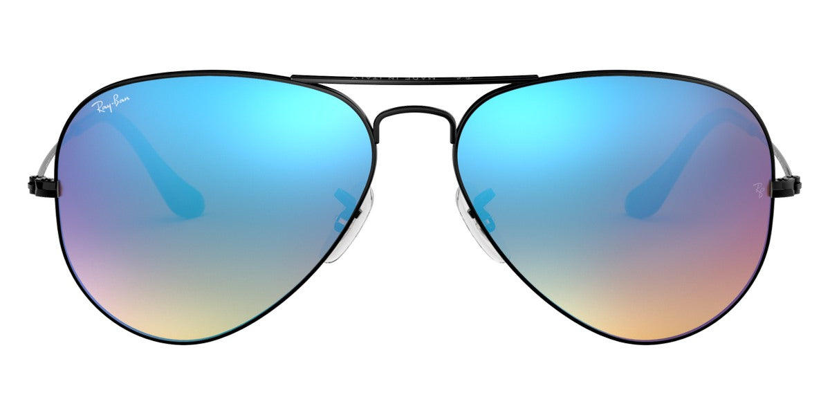 Ray-Ban® Aviator RB3025 55 RB3025 002/4O 55 - Black with Brown Gradient Mirrored Blue lenses Sunglasses