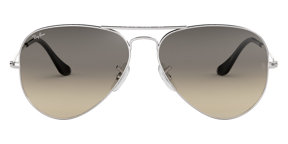 Ray-Ban® AVIATOR 0RB3025 RB3025 003/32 55 - Silver with Clear Gradient Gray lenses Sunglasses